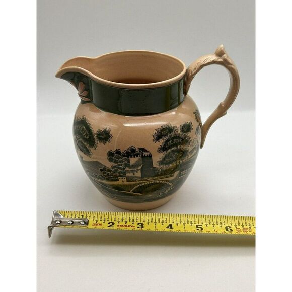 Copeland Spode's  Green/Tan Tower Small Pitcher England Small Rare HTF ‎ England - Picture 9 of 10